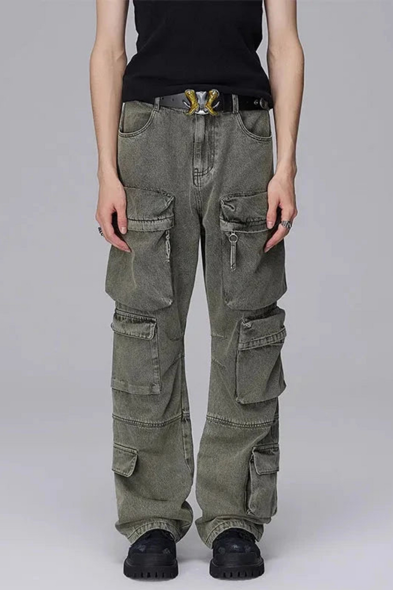 Men Cargo Denim Pants