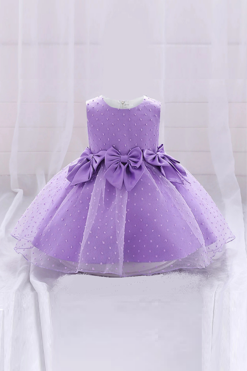 Baby Girl Dress Fluffy Bow Newborn Princess Dresses for Baby Birthday Toddler Infant Polka Dot Party Girls