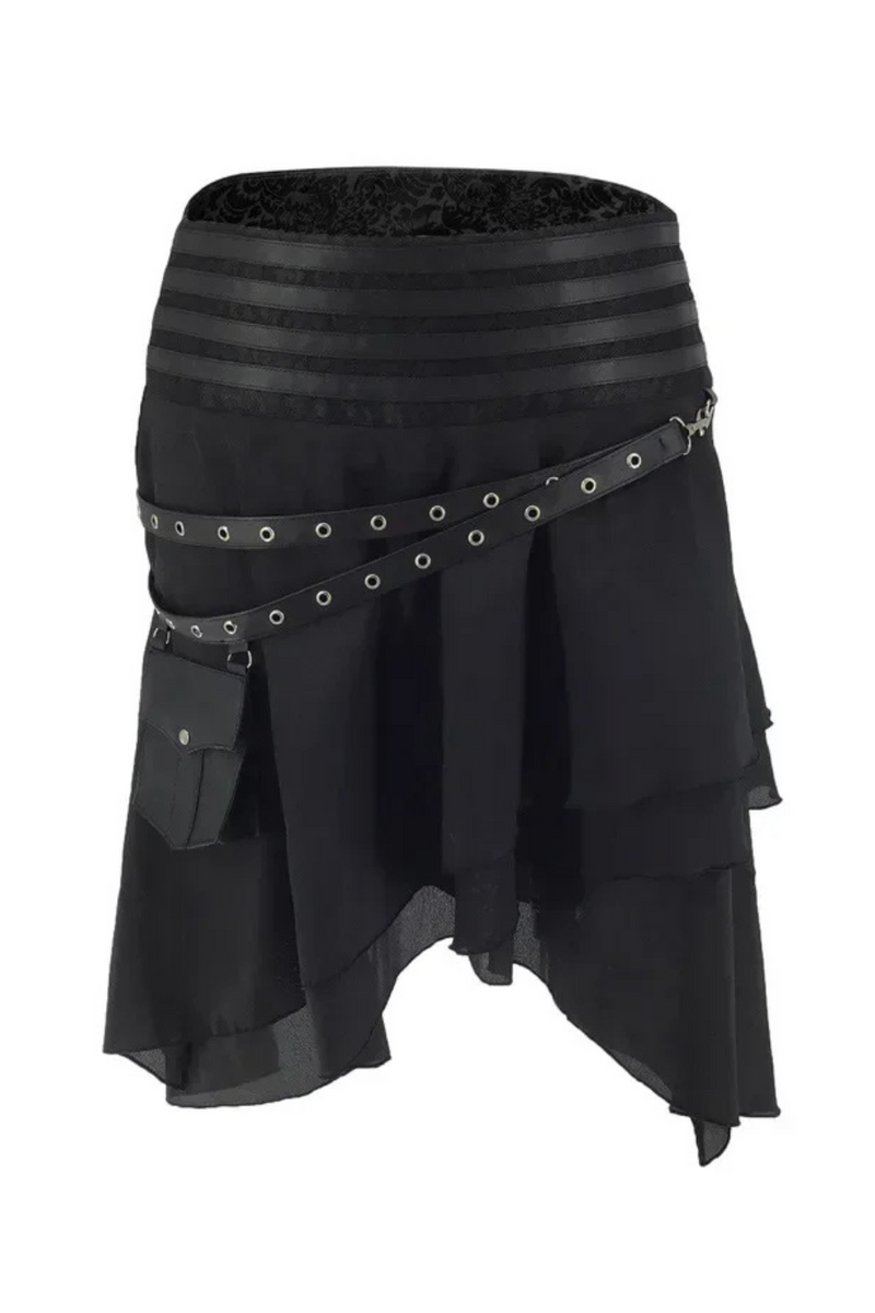 Women High Waist Skirt Renaissance Victorian Pirate Costume Halloween Dress Up