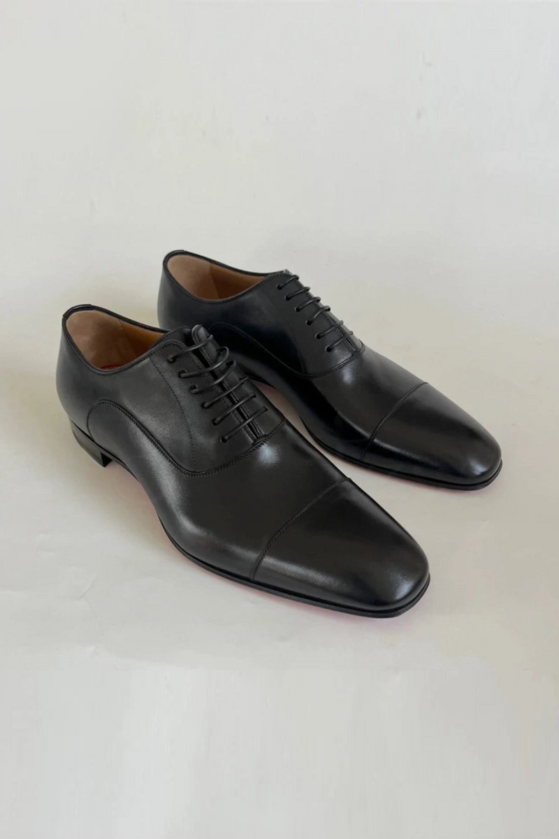 Leather Oxford Shoes Almond Toe Dress Shoes for Men Handmade Sewing Custom Leather Shoes Men's Footwear