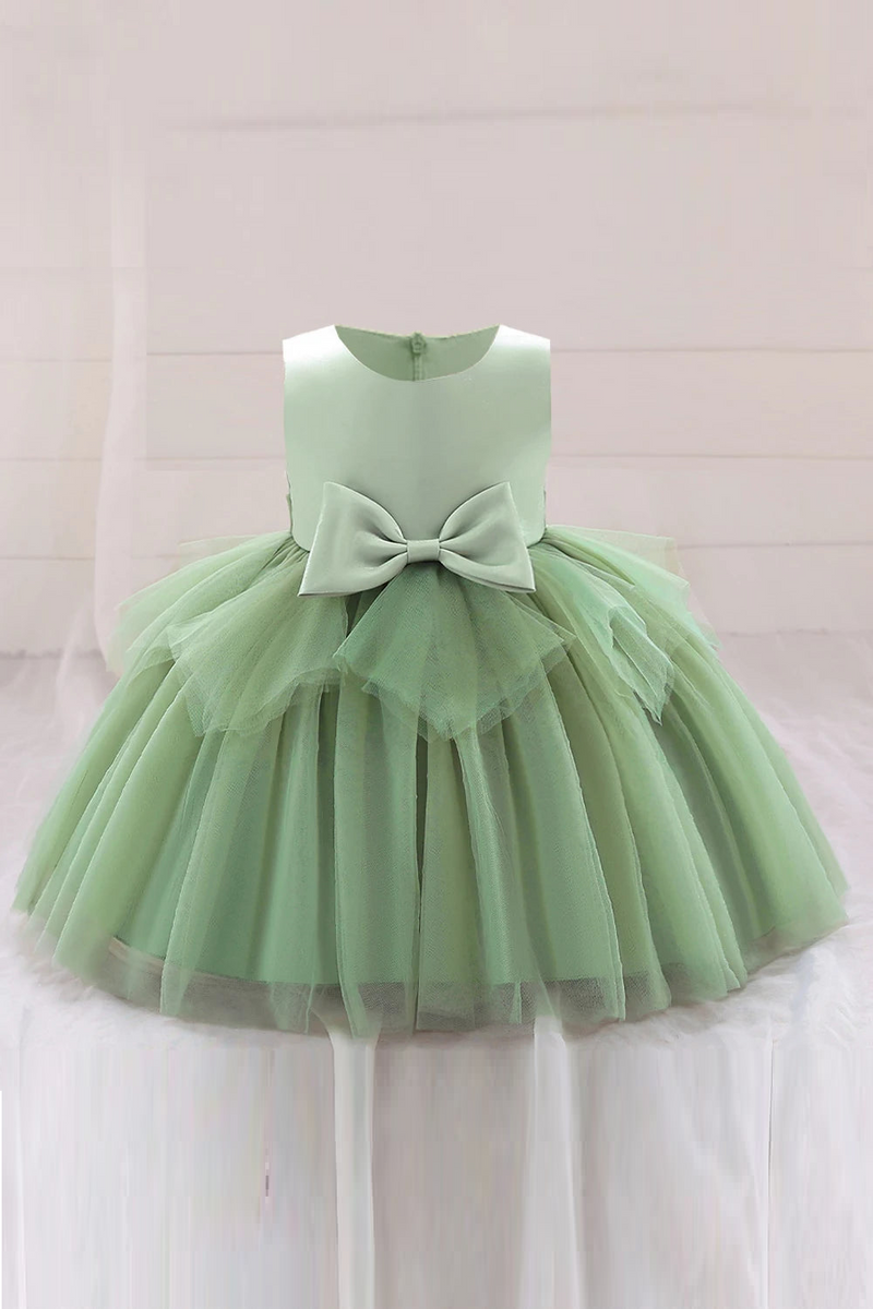 Baby Girls Birthday Dress Newborn Baptism Pink Green Clothes Toddler Kids Elegant Christening Party Gown