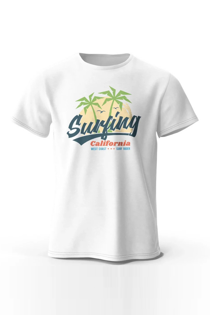 Surfing California Men's T-Shirt Tops Tees for Holiday