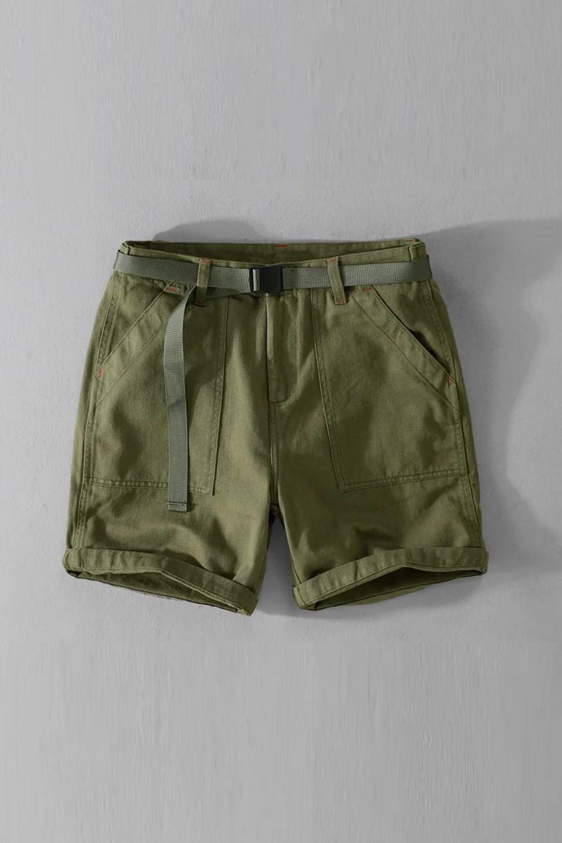 Summer Men's Basic Cargo Shorts  Solid Classic Outdoor Casual