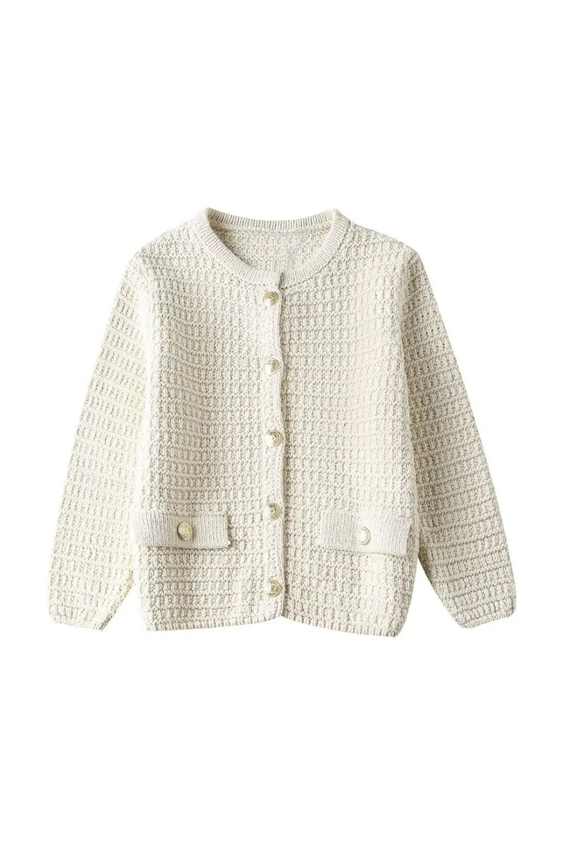 Women Summer Cardigan Knitting Beige Tops Woman Chic Elegant Streetwear Female Sweater