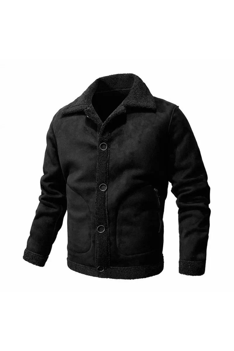 Winter Men's Leather Jacket Luxury Wool Plus Thick Warm Jacket Youth