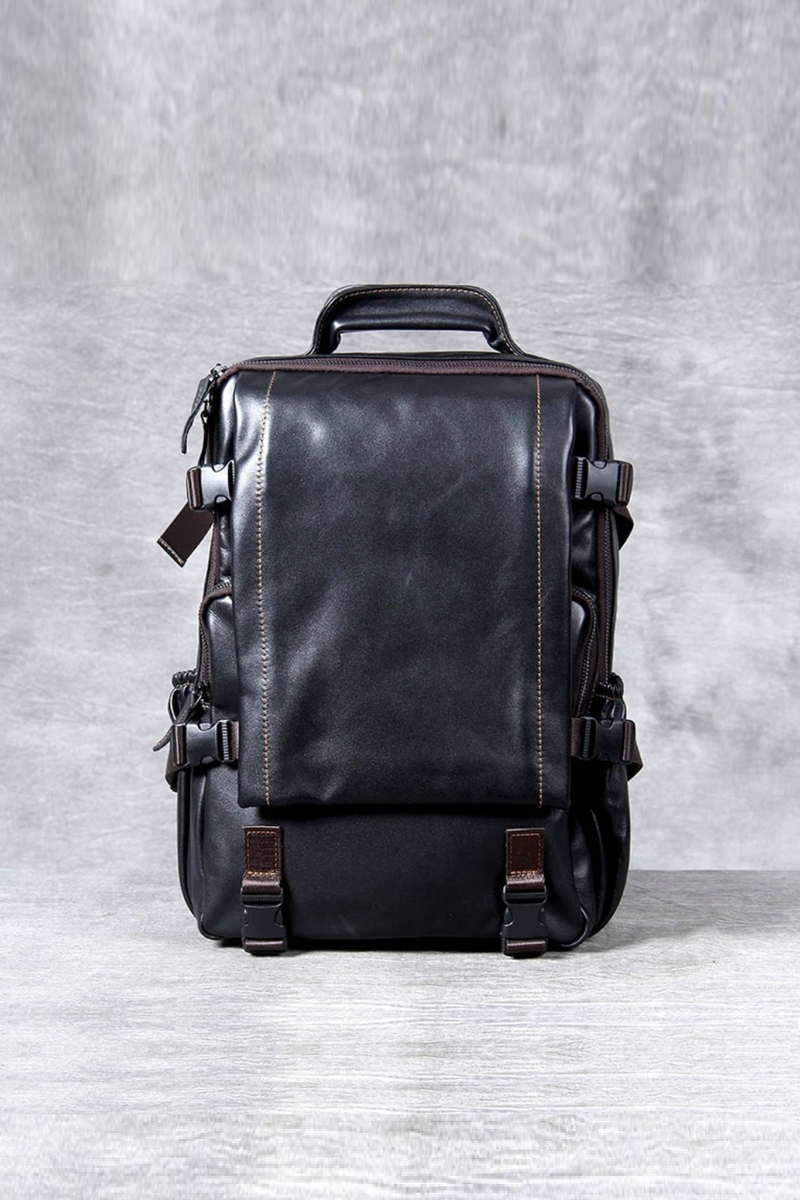 Genuine Leather Handmade Men Backpack Soft Leather Bag