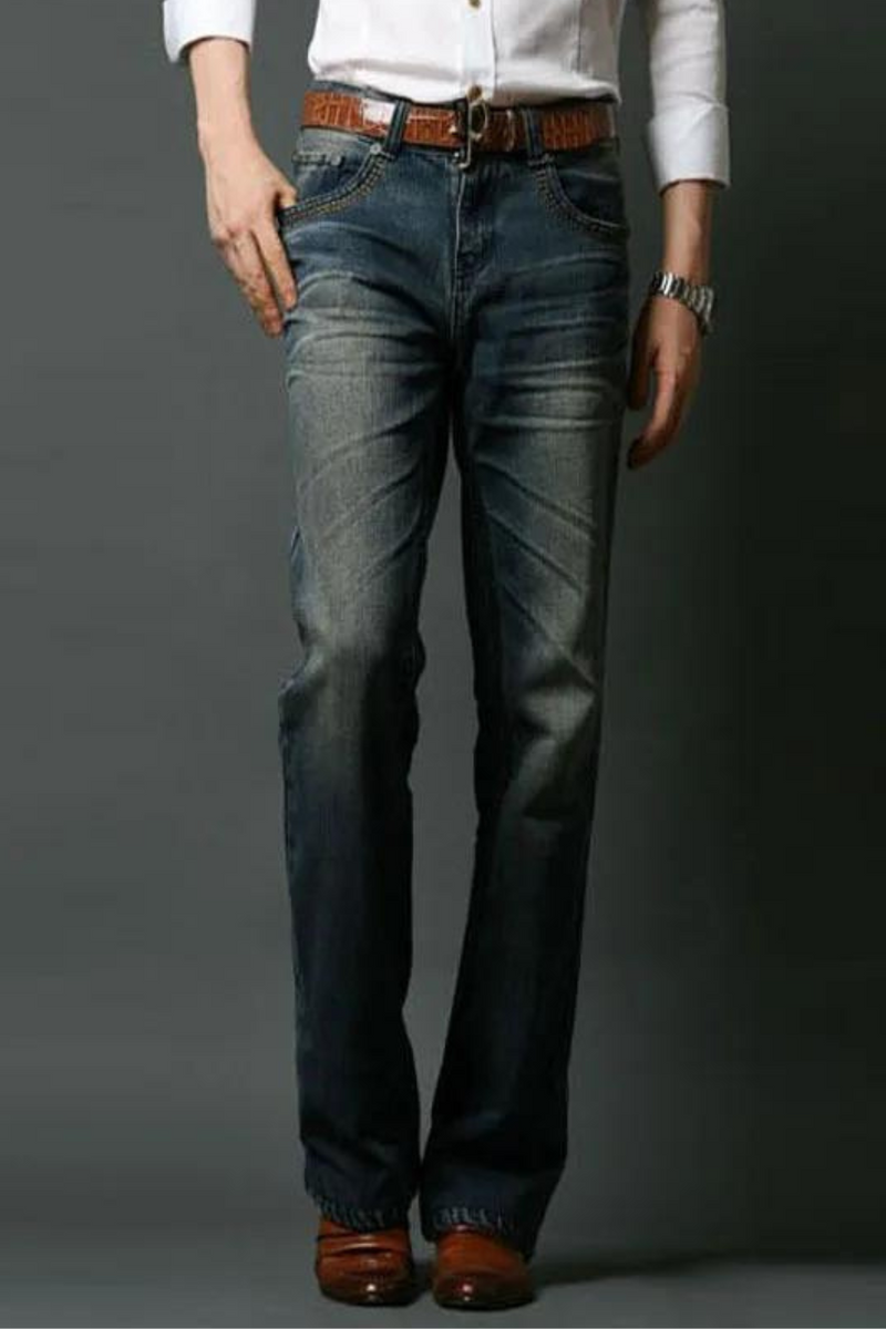 Mens Flared Jeans men Leg Fit Classic Denim Flare Jeans Male Straight Pants