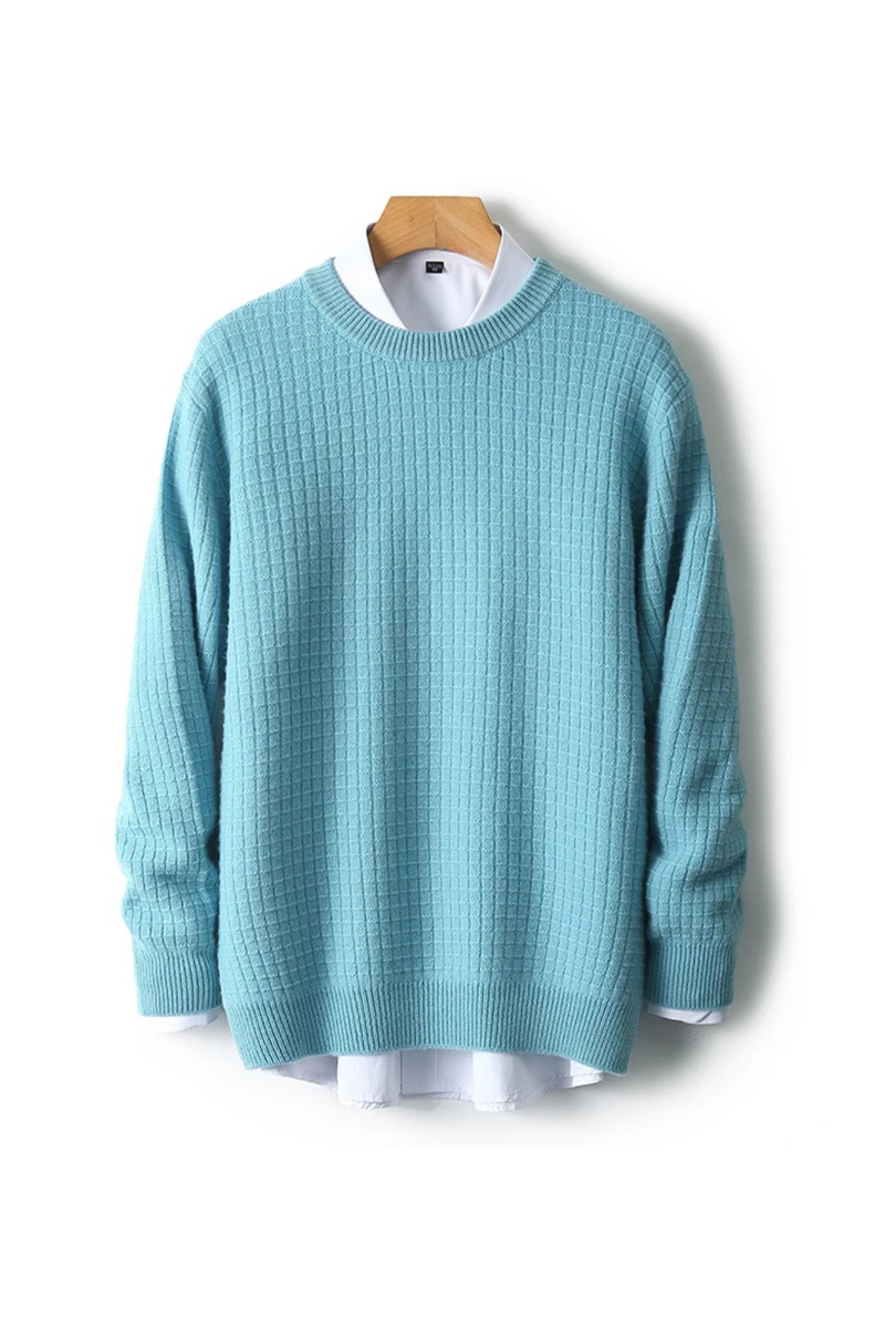 Autumn Winter Cashmere Sweater Wool Men Round Neck Knitted Pullover Thickened Warm Casual