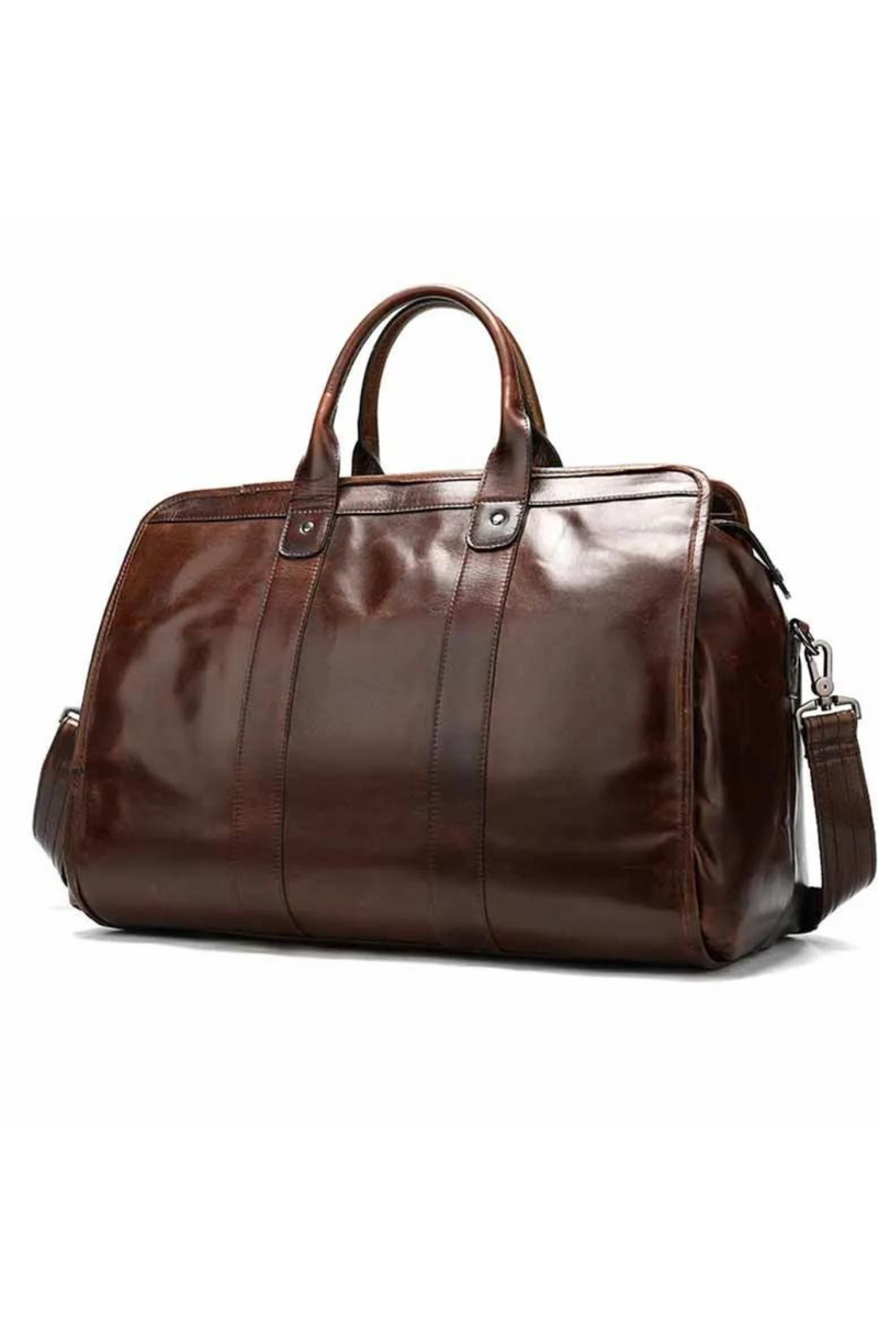 Genuine Leather Travel Bag Man Women Travel Tote Duffle Bag Hand Luggage