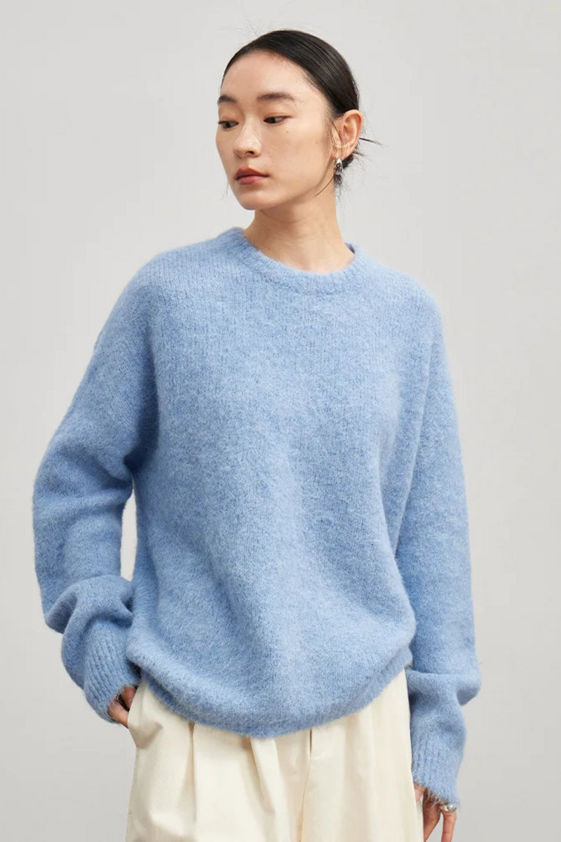 Warm Alpace Pullovers for Woman Dropped Sleeved Loose Sweaters Fall Winter Top