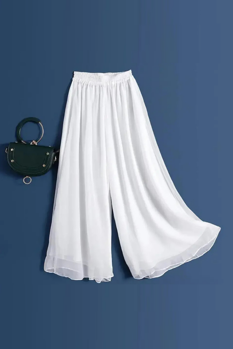 Summer Drape Chiffon Wide-Leg Pants Casual Chiffon Trousers Pants Women