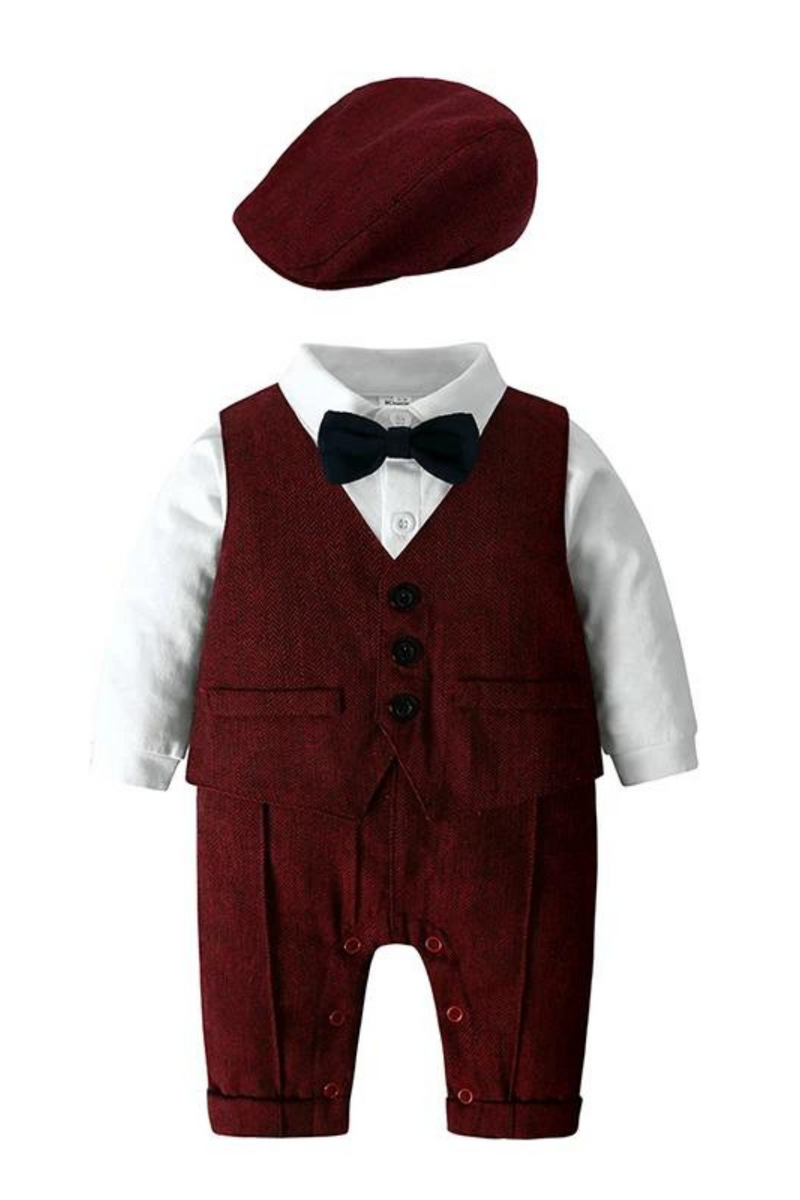 Gentleman Infant Baby Boys Clothes Set Shirt Bow Tie Outfits Cute Suit