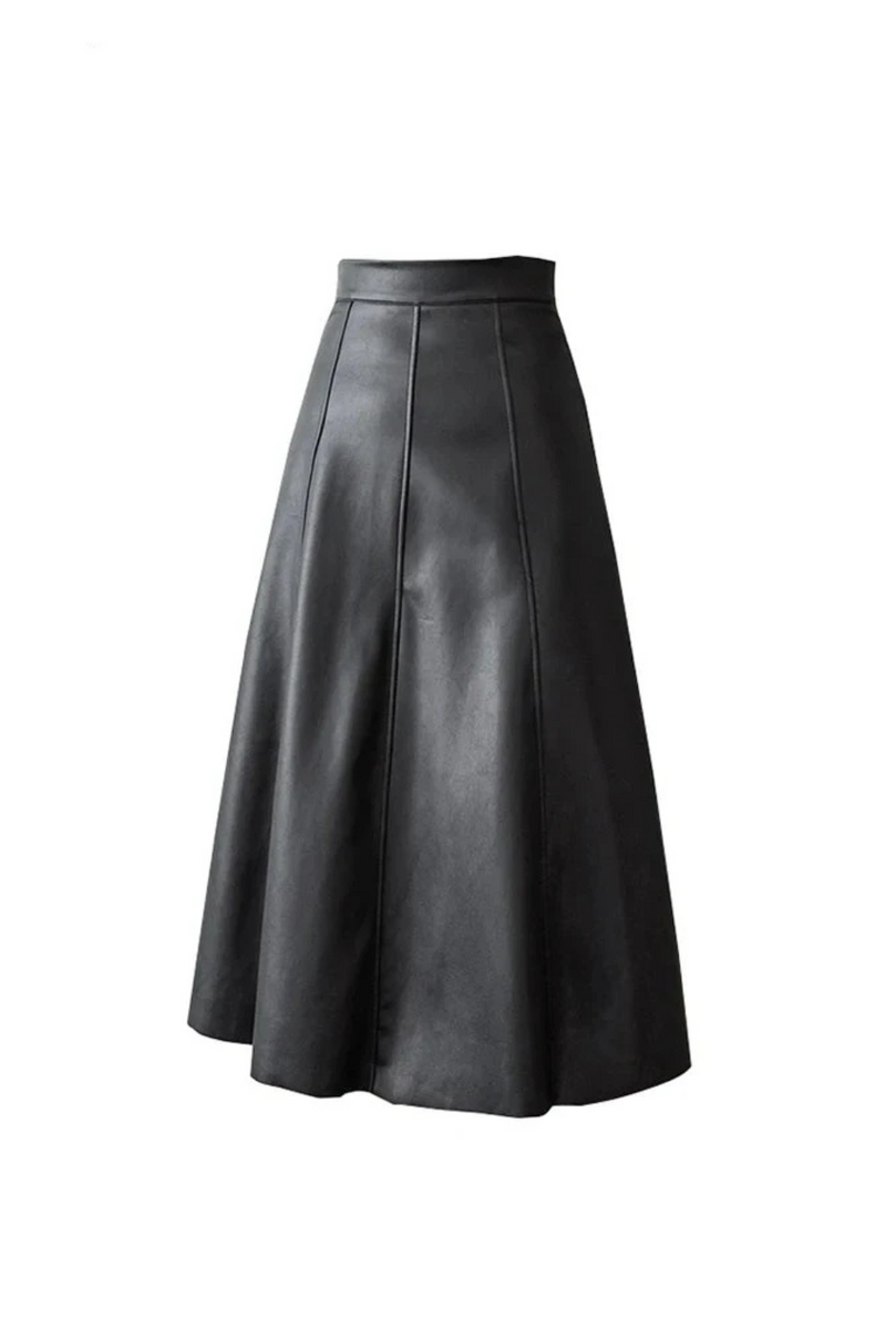 Women Leather Skirt Streetwear Long Skirt