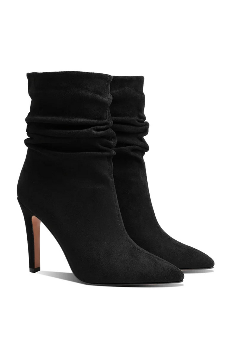 Women Boots Pleated High Heels Ankle Boots Autumn Winter Short Boots Female