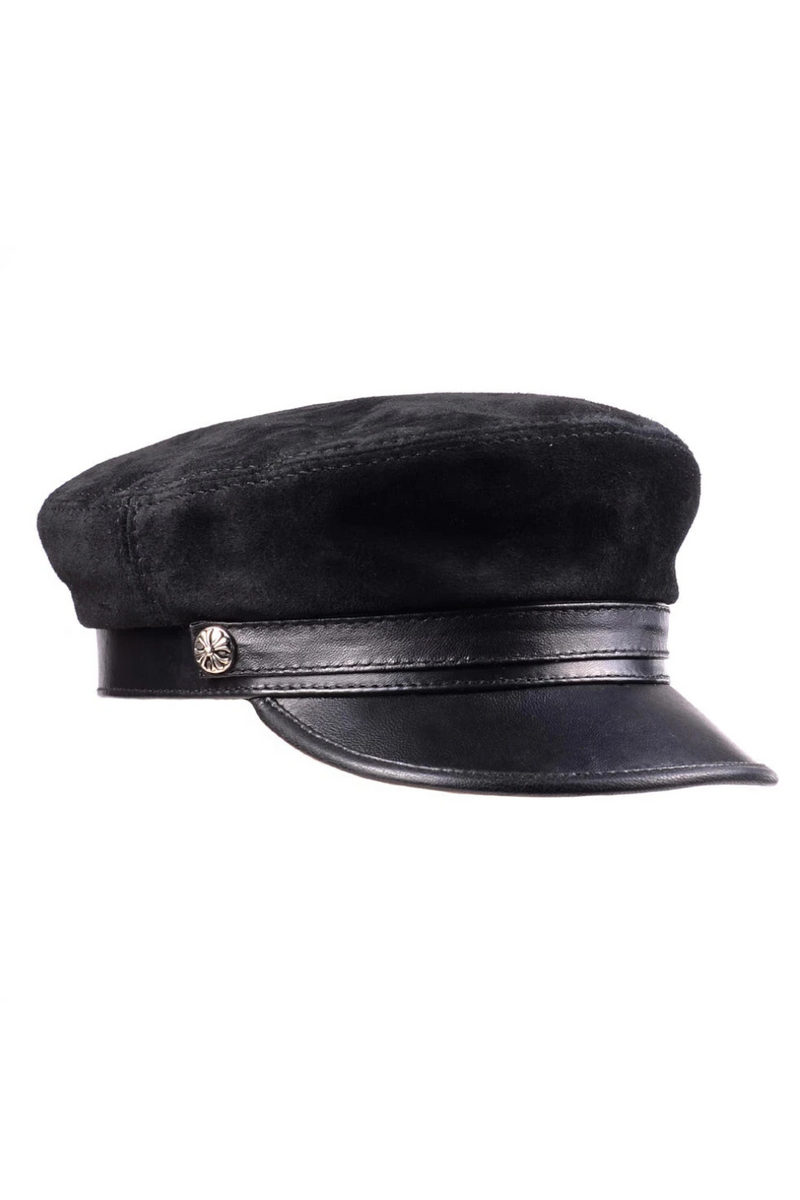 Spring Genuine Leather Hats For Men Women Unisex With Metal Belt Leisure Flat Cap Xmas Gift