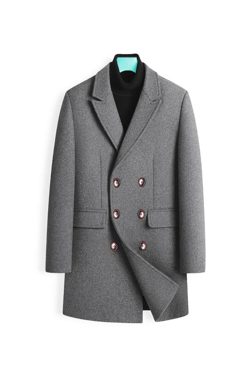 Winter Men Wool Coat Cashmere Blended Slim Fitting Business Casual Wool Coat