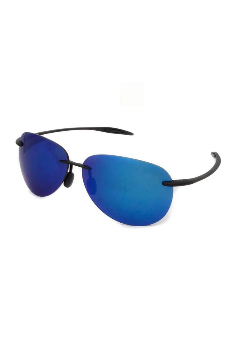 Rimless Sunglasses Memory Sun Glasses Mirrored Blue Sunglasses Reflective Nylon