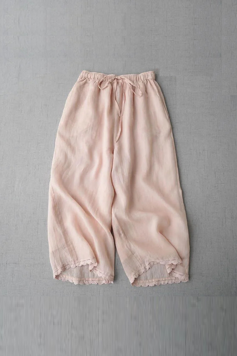 Solid Pants for Women Pants Summer Thin Cropped Trousers Wide Leg Pants