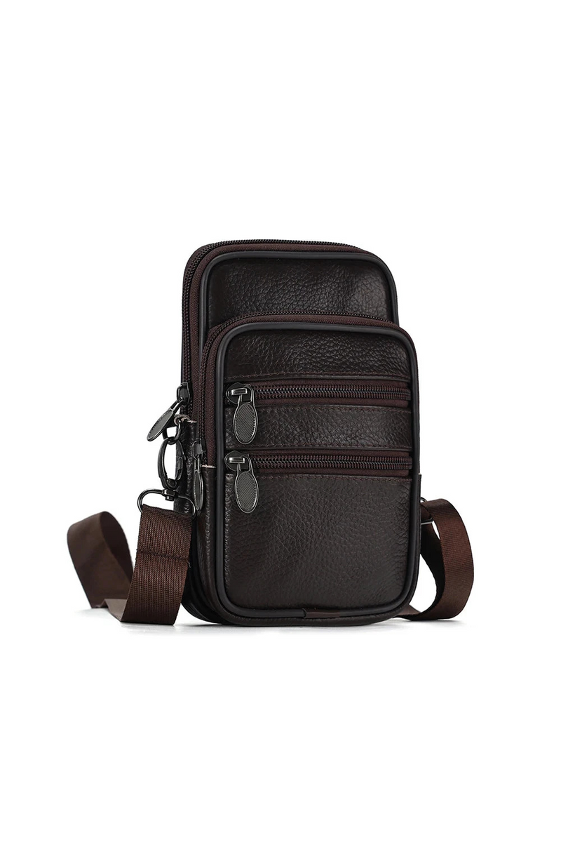 Men Leather Shoulder Bag Designer Crossbody Bag for Male Travel Sling Bags Casual Waist Pack