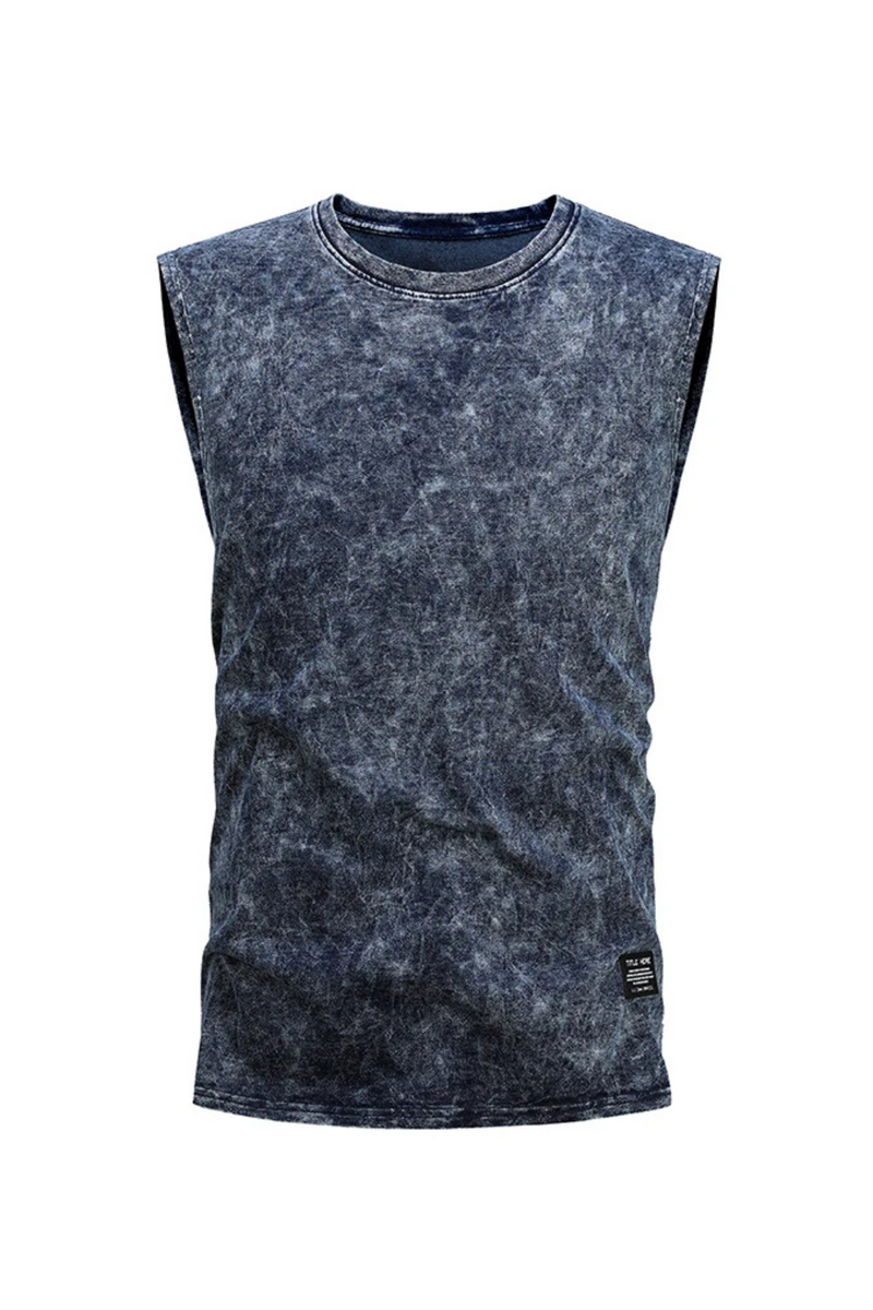 Men Round Collar T-shirt Casual And Breathable Close Skin Anti-wrinkle Sleeveless Vest