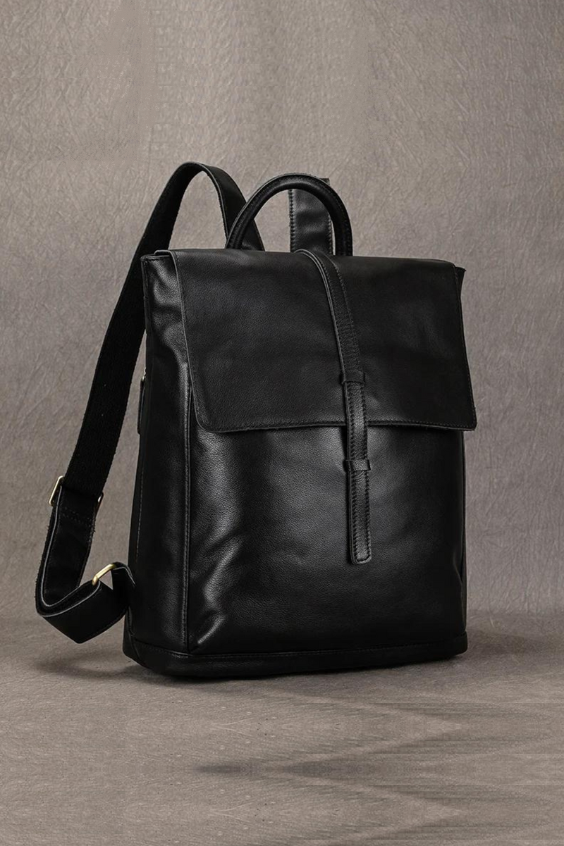 Genuine Leather Men Backpack Male Business Laptop Daypack