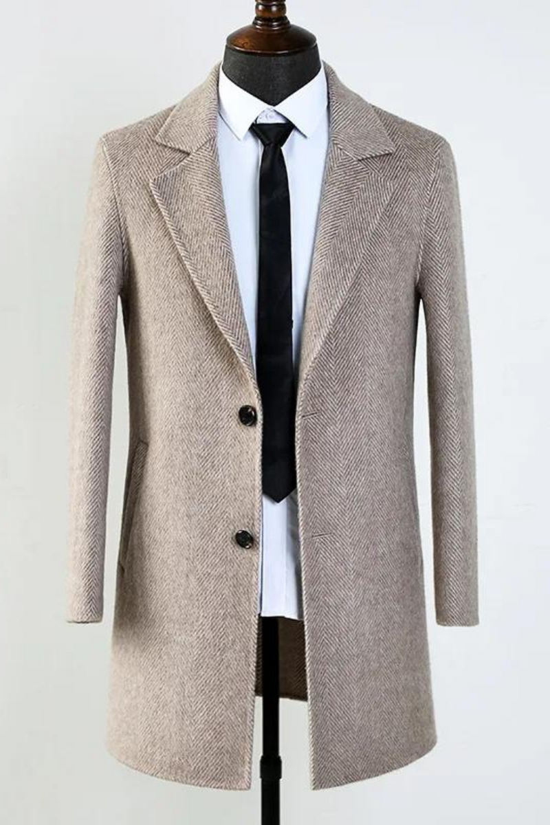 Men's Winter Woolen Coat England Warm  Jacket Cloth Male Solid Coat