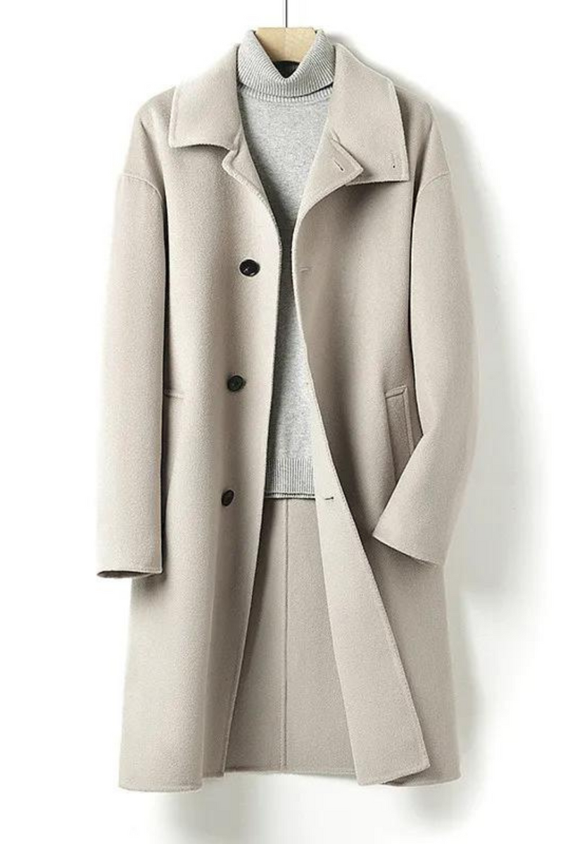 Wool long sleeve spring black beige loose fitting Women coat jacket