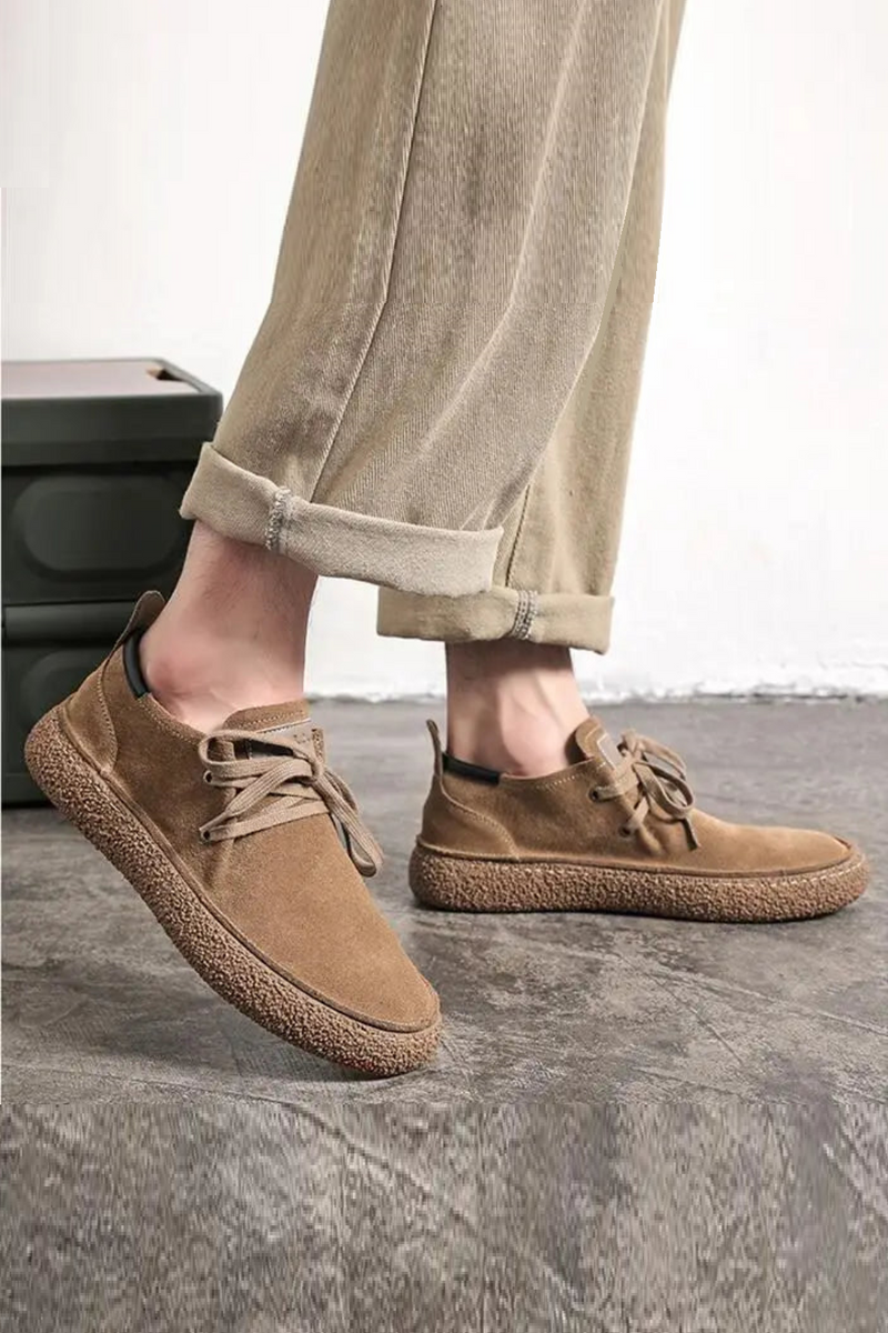 Men's Leather Casual Shoes Lace-up Men Light Comfortable Flats Mens Outdoor Oxfords Shoe