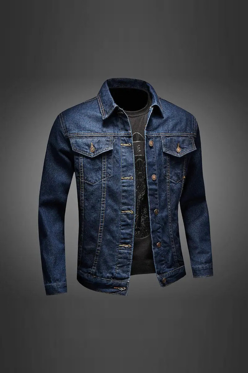 Denim Jackets Casual Slim Jeans Coat for Men Cargo Short Clothing Winter Outerwear