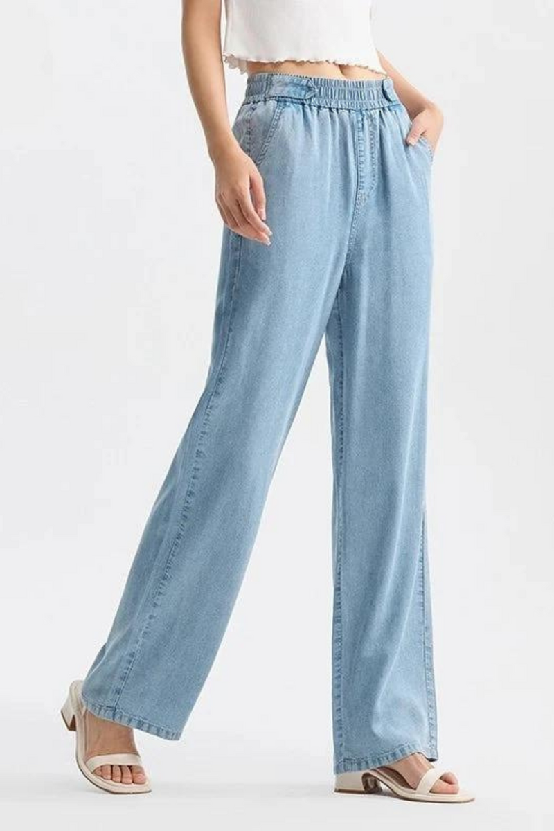 Women Trousers Simple Style Summer Wide-Legged Trousers