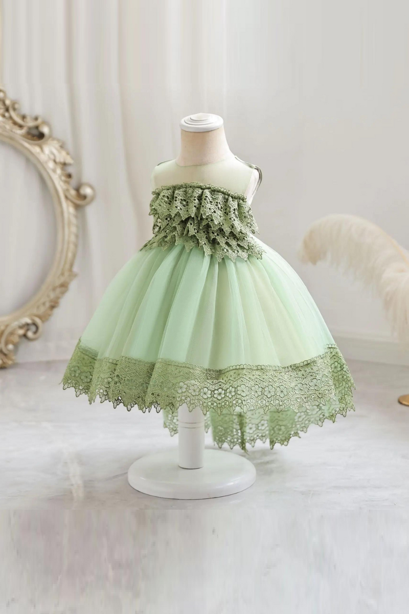 Baby Summer Dress Birthday Party Dresses for Kids Girl Lace Layer Sleeveless Princess Tulle Formal Clothes Gown