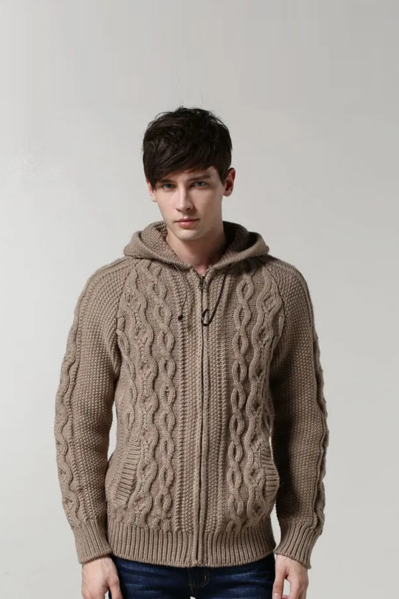 Winter Hooded Cardigans Men Autumn Causal  Knitted Sweater Couple Knitwears Men Clothing