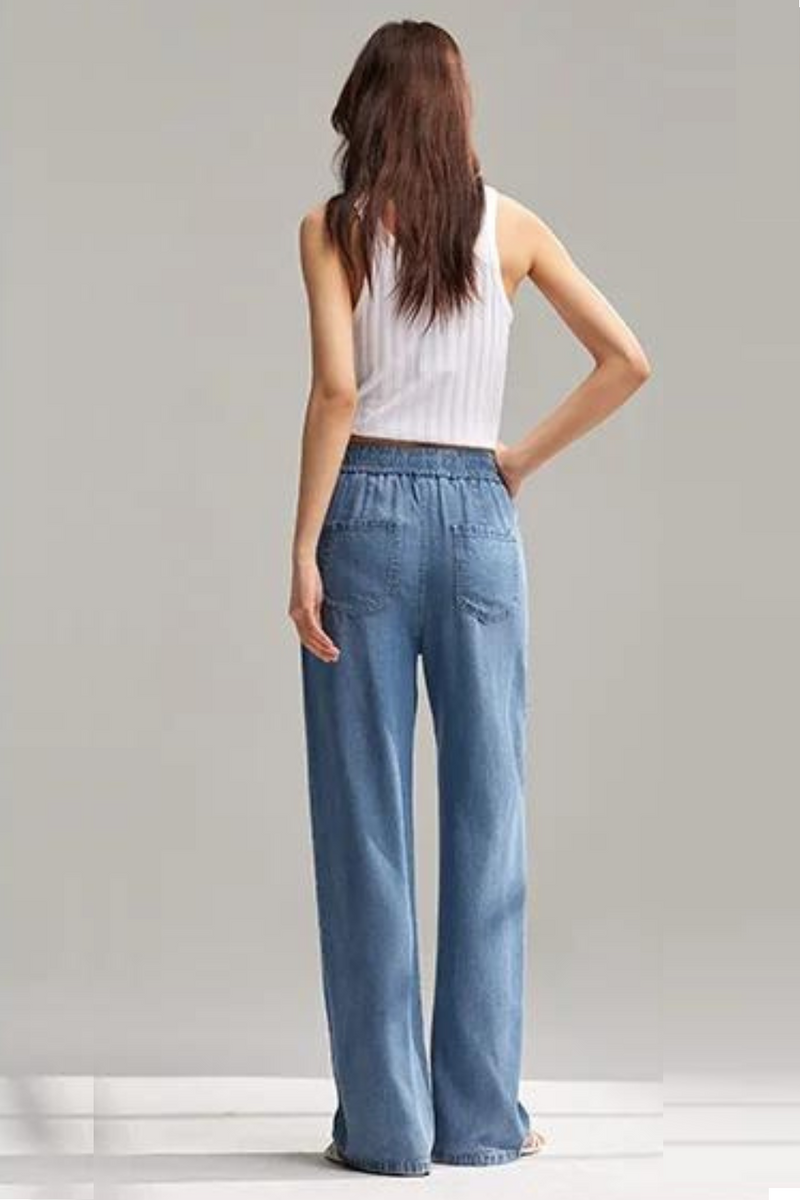 Women Trousers Simple Style Summer Wide-Legged Trousers