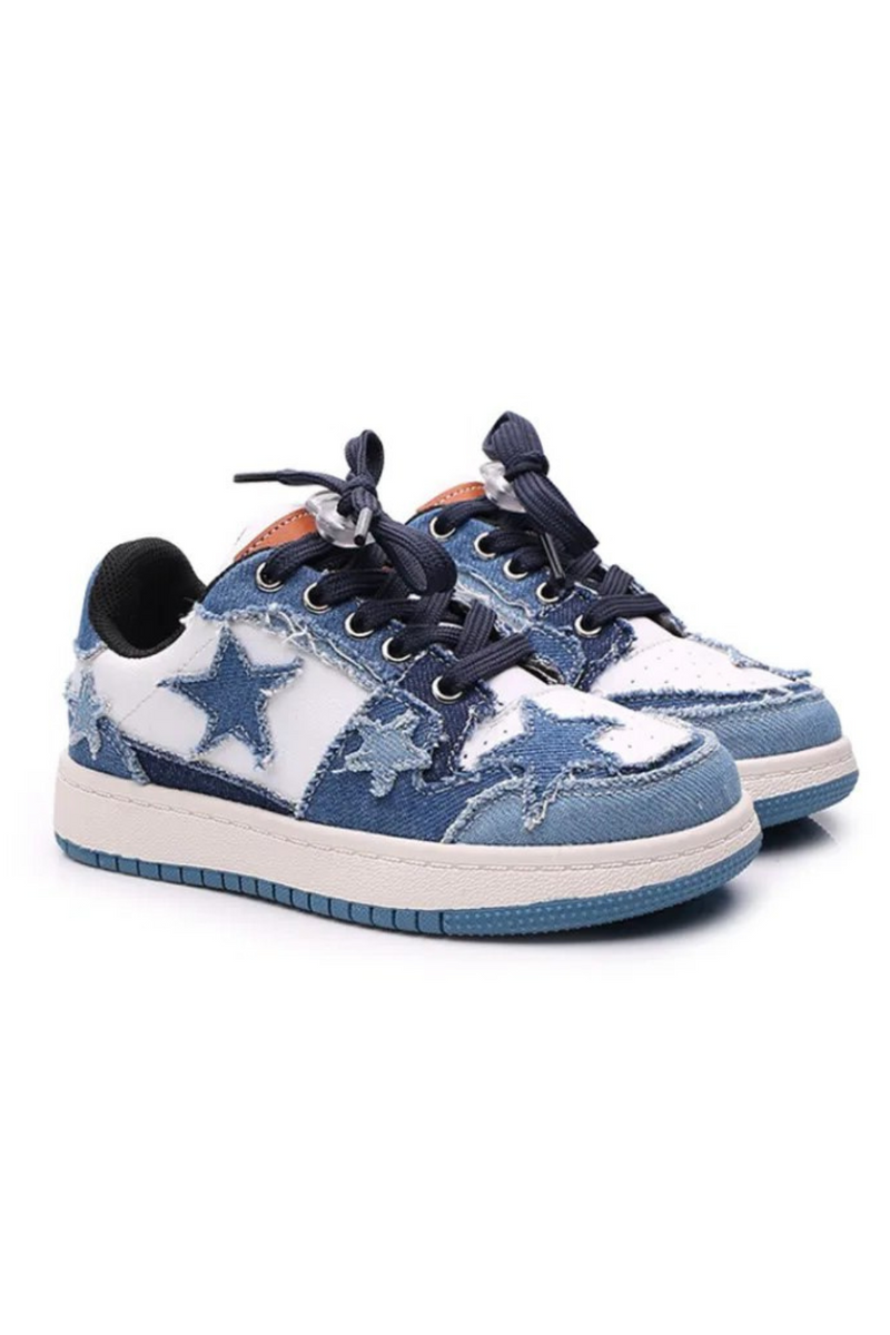 Spring Children Shoes Leather Denim Kids Casual Shoes Non-slip Boys Sneakers