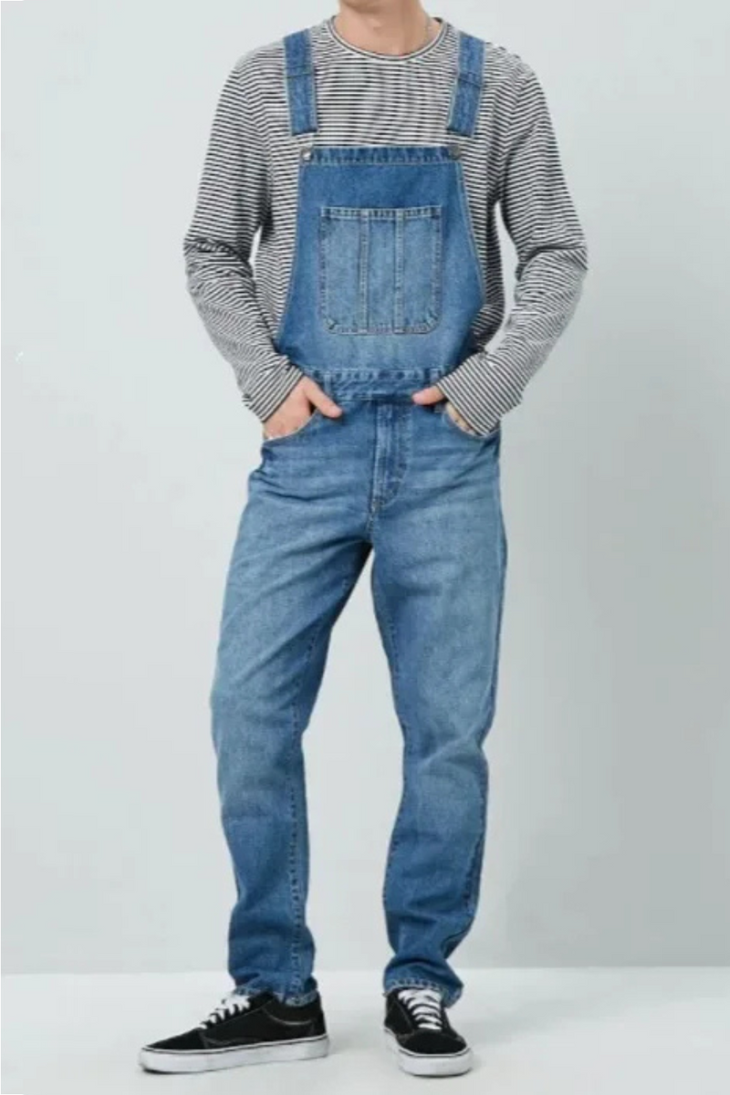 Men's Denim Suspender Pants Suspenders Jeans