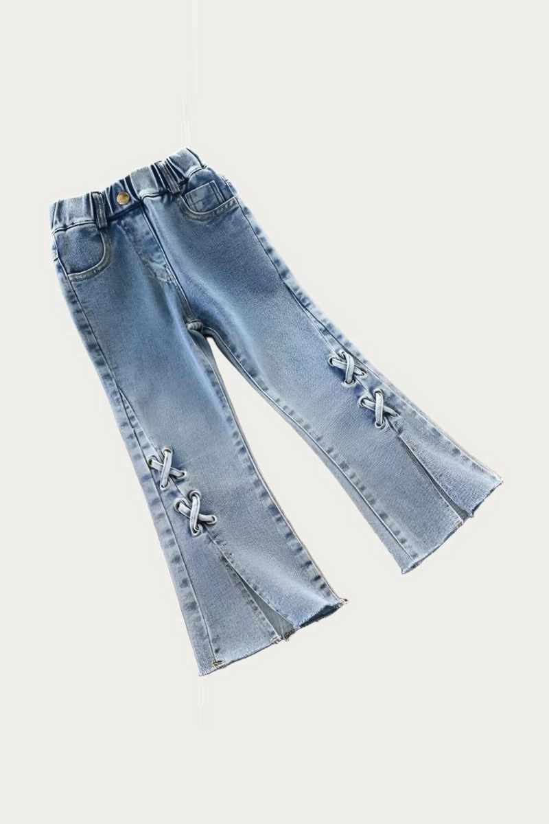 Girls Jeans Spring and Autumn Children Edition Western Flare Pants Girls Spring Pants