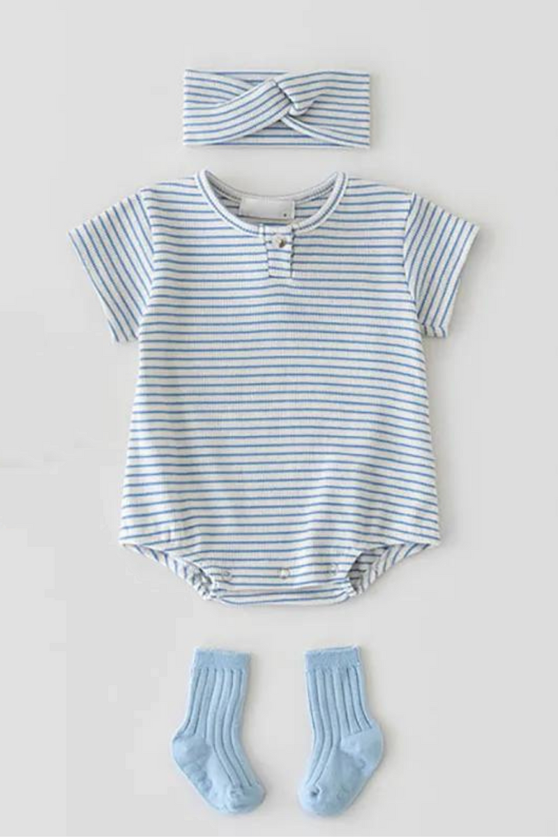 Summer Baby Clothes Toddler Bodysuits Striped One Piece With Headband