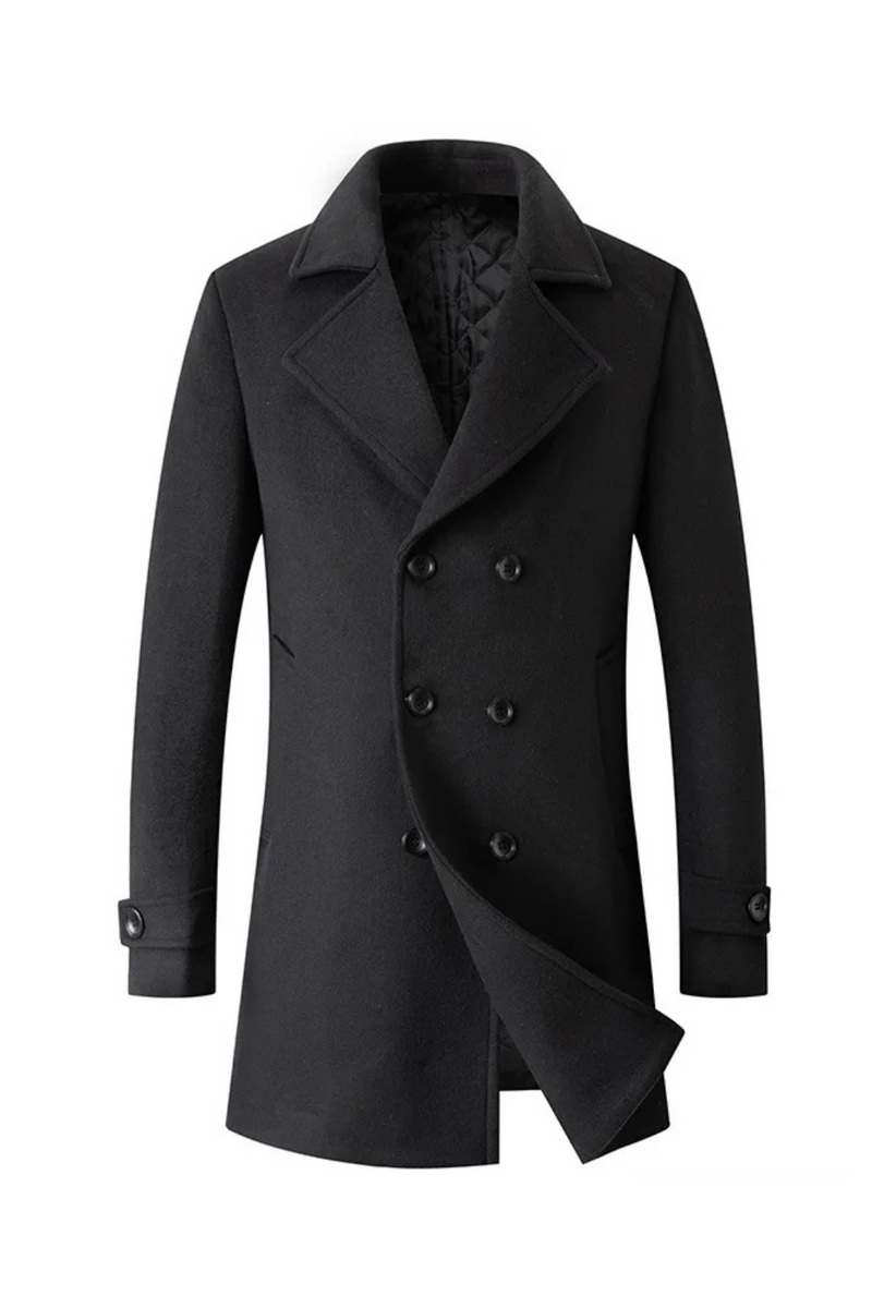 Men Wool Blends Cashmere Long Trench Coats Winter Jackets Male Business Casual Trench Winter Coats