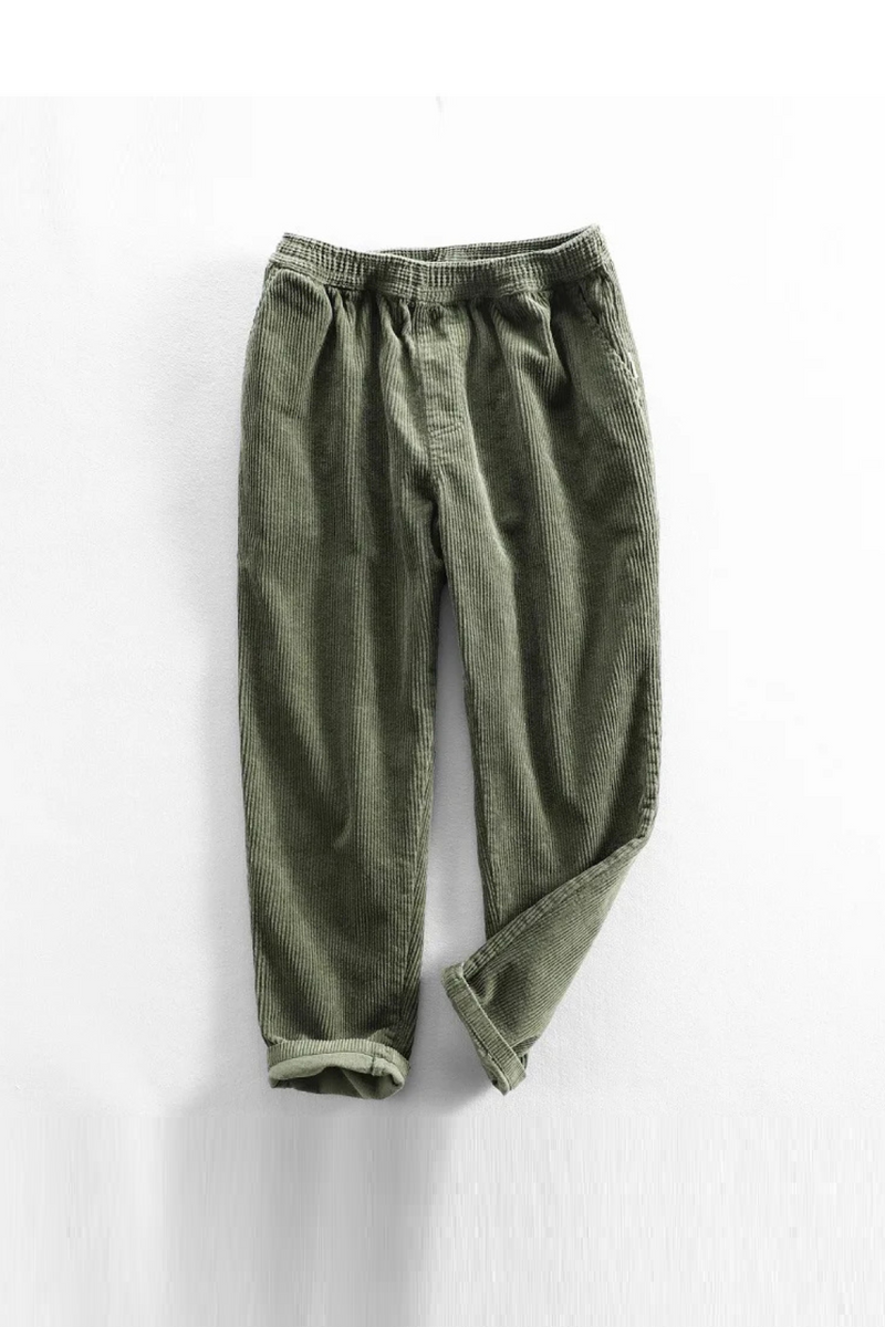 Corduroy Thicken Warm Pants Men Solid Simple Casual Versatile Trouser