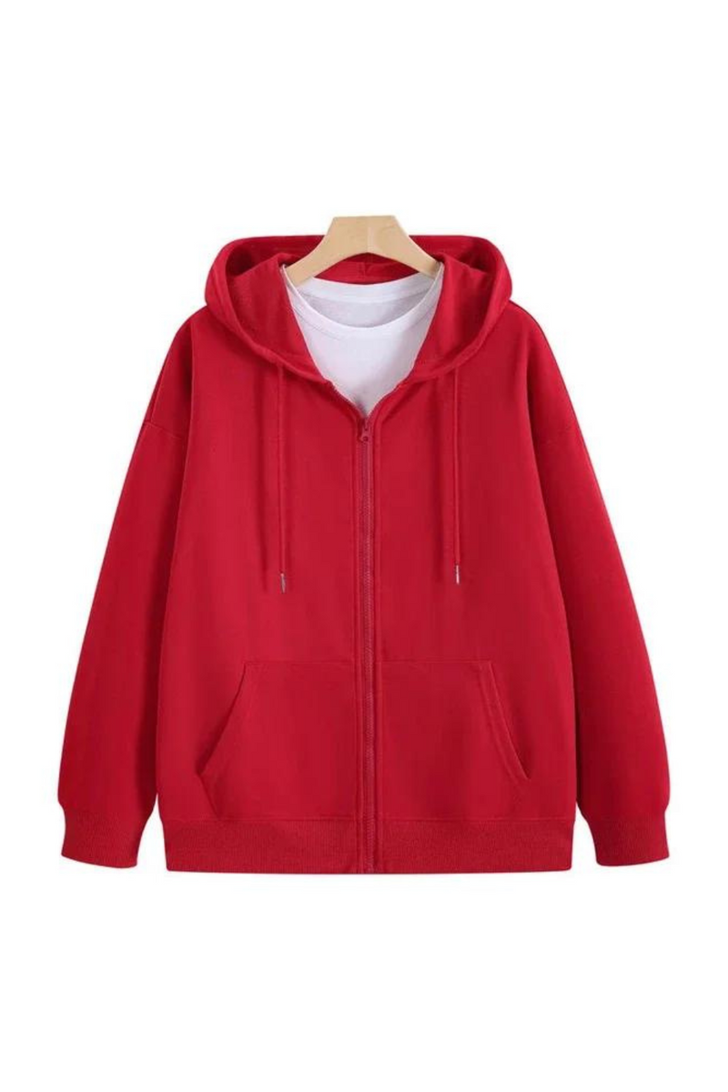 Twill Imitation Cotton Zippered Hoodie for Men and Women Autumn Trend Loose Casual Hoodies