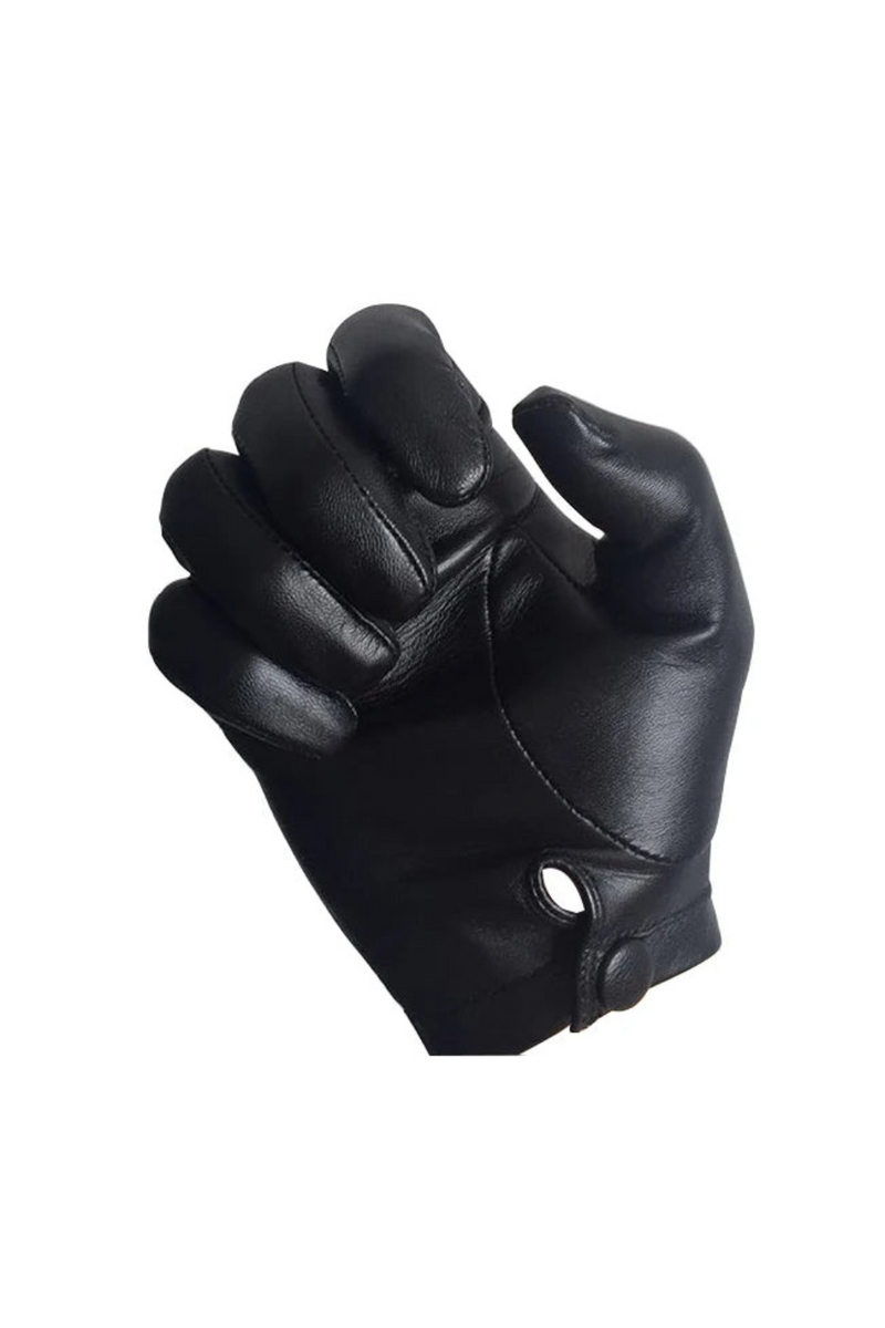 Wrist Button One Whole Piece of Leather Gloves