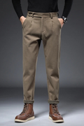 Autumn Winter Worsted Suit Pants Men Thick Woolen Straight Formal Trousers