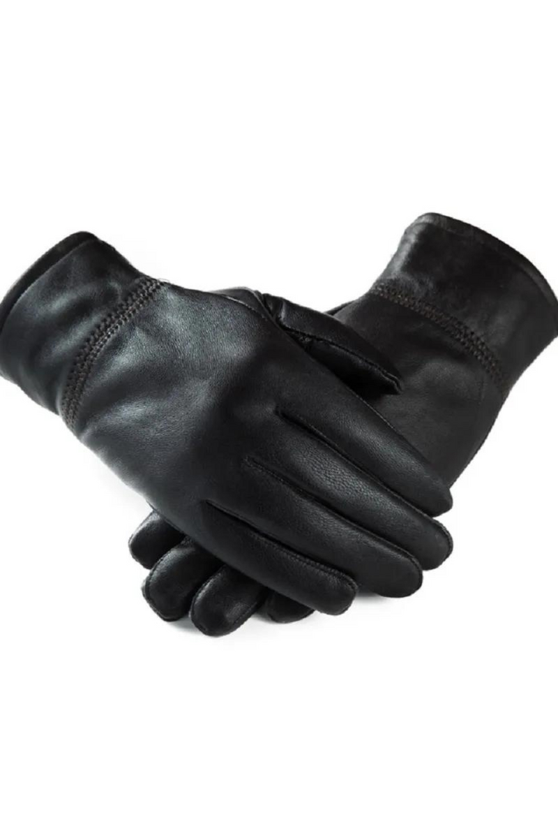 Winter Leather Gloves For Men Plush Thicken Mittens Motorcycle Riding Men's Genuine Leather Warm Gloves Free Shipping