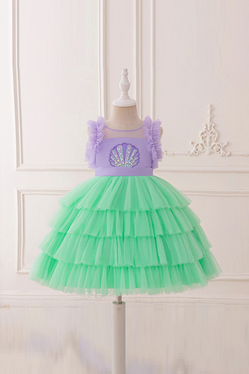 Mermaid Girls Dress Carnival Shell Birthday Wedding Princess Party Dresses Bridesmaids Gown