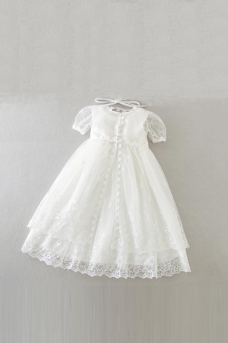 Summer Baby Girl Dress White Lace Infant Party Wedding Princess Dress