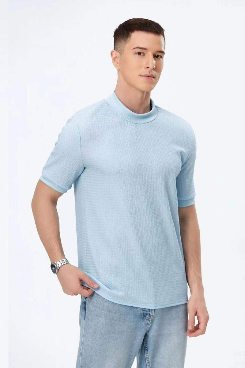 Summer Men's Casual Knitted T-shirt Men's Short Sleeve T-Shirts For Man Tees Tops