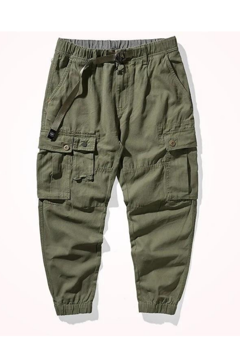 Autumn American Retro Woven Tooling Pants Men Washed Military Casual Trousers