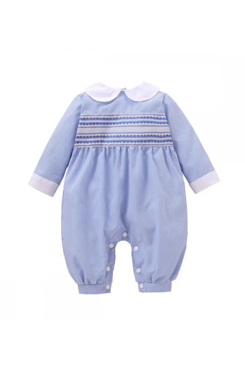 Newborn Toddler Romper Clothes Baby Girl Striped Long Sleeves Jumpsuit Lapel Collar