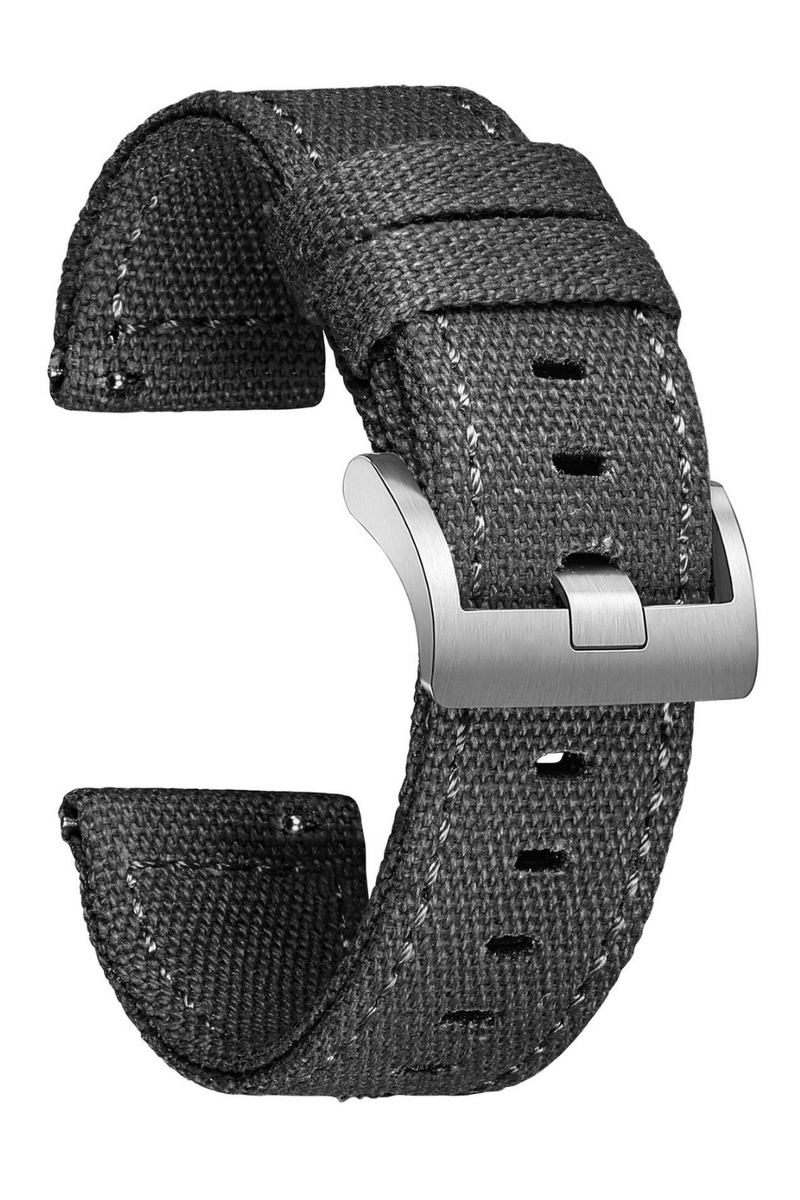 Hemsut Premium Canvas Watch Bands Quick Release Two Pieces Watch Straps Heavy Duty Buckle