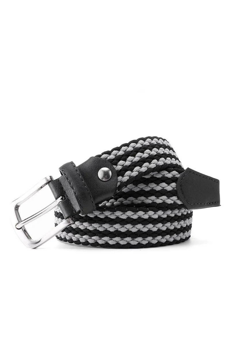 Men Woven Elastic Belts Wide Stretch Fabric Straps Knitted Belts For Men